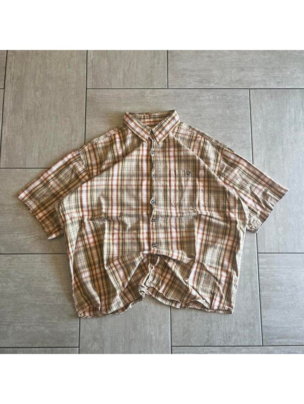 Rustic Ridge s 2X Plaid Button Down Tan
